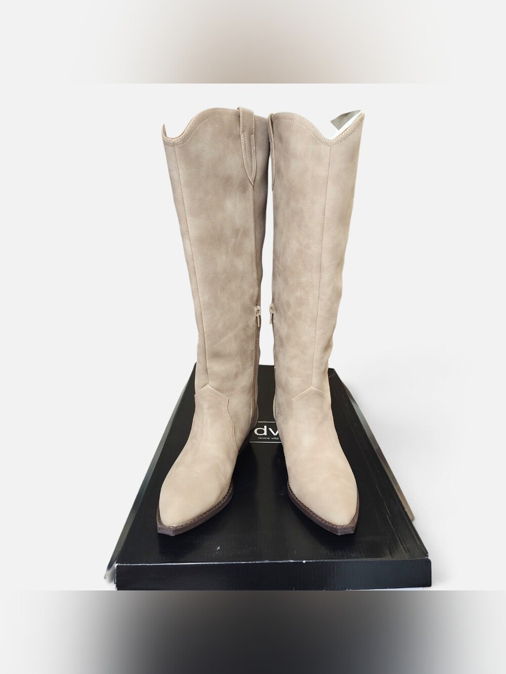 NIB Dolce Vita 8.5 Tall Beige Leather Women's Knee-High Boots